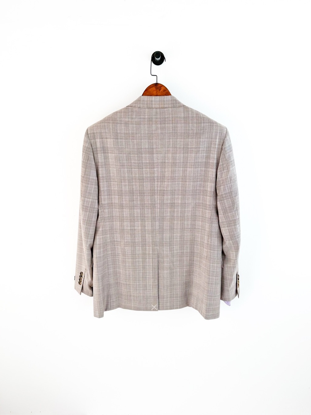 NWT NEW Brooks Brothers Glen Plaid Italian Sport Coat Tan Blue Blazer Men's 43L - Picture 12 of 14
